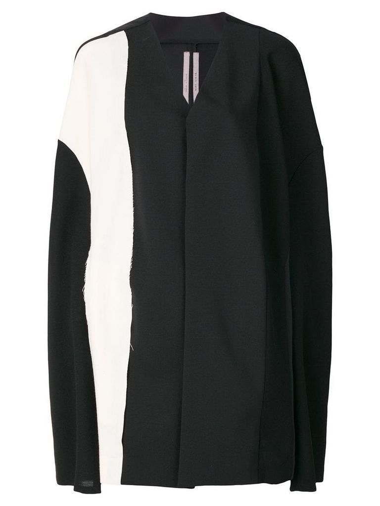 Rick Owens colour block cape coat - Black