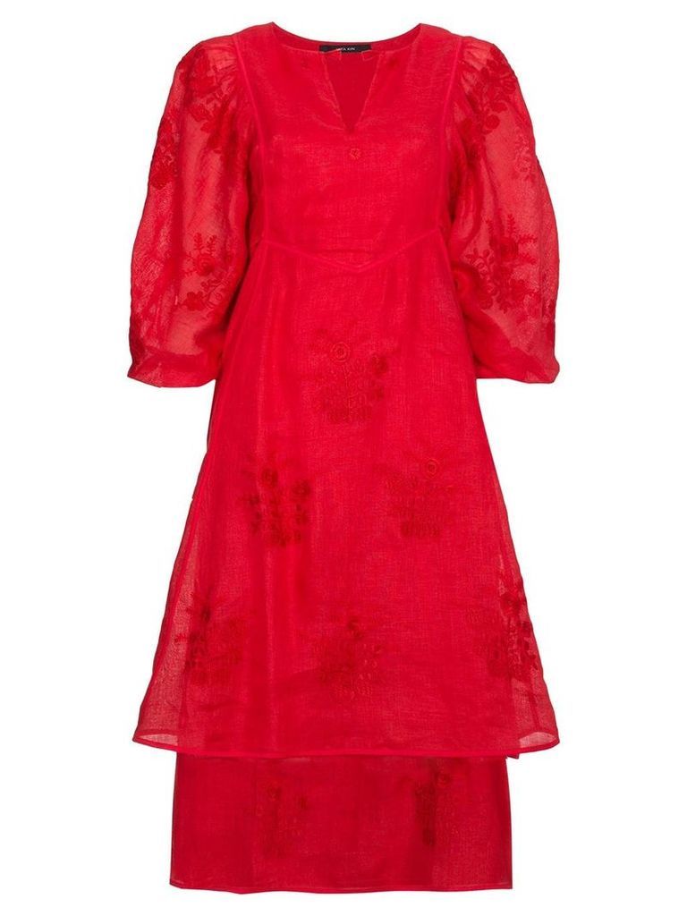 Vita Kin Happy Flowers linen dress - Red