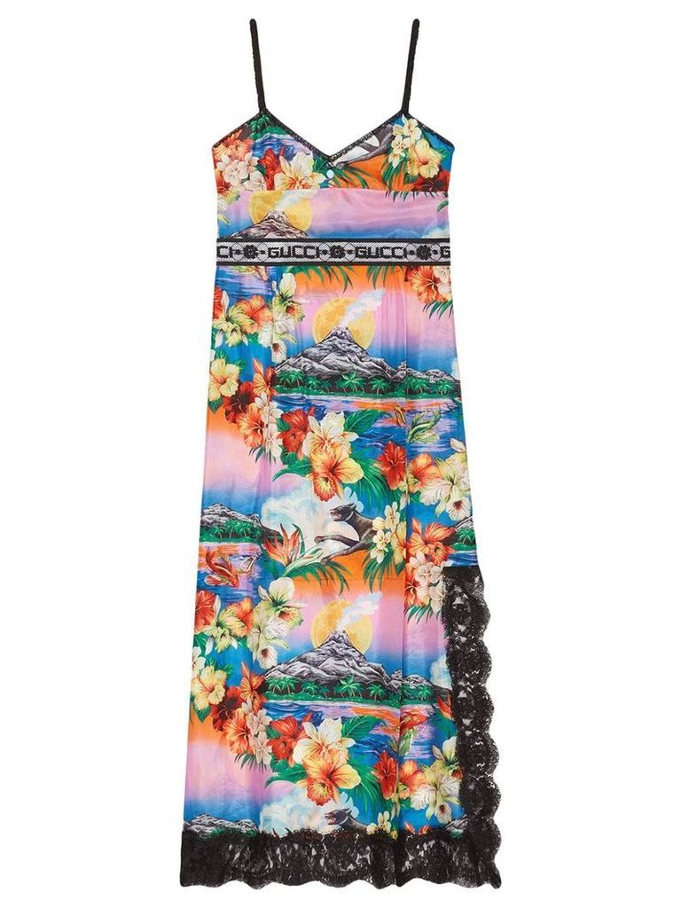 Gucci Hawaiian print silk dress - Multicolour