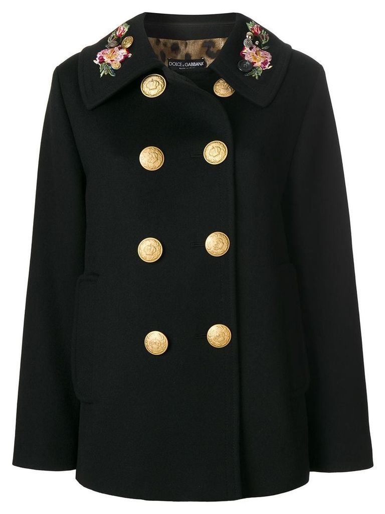 Dolce & Gabbana double breasted military coat - Black