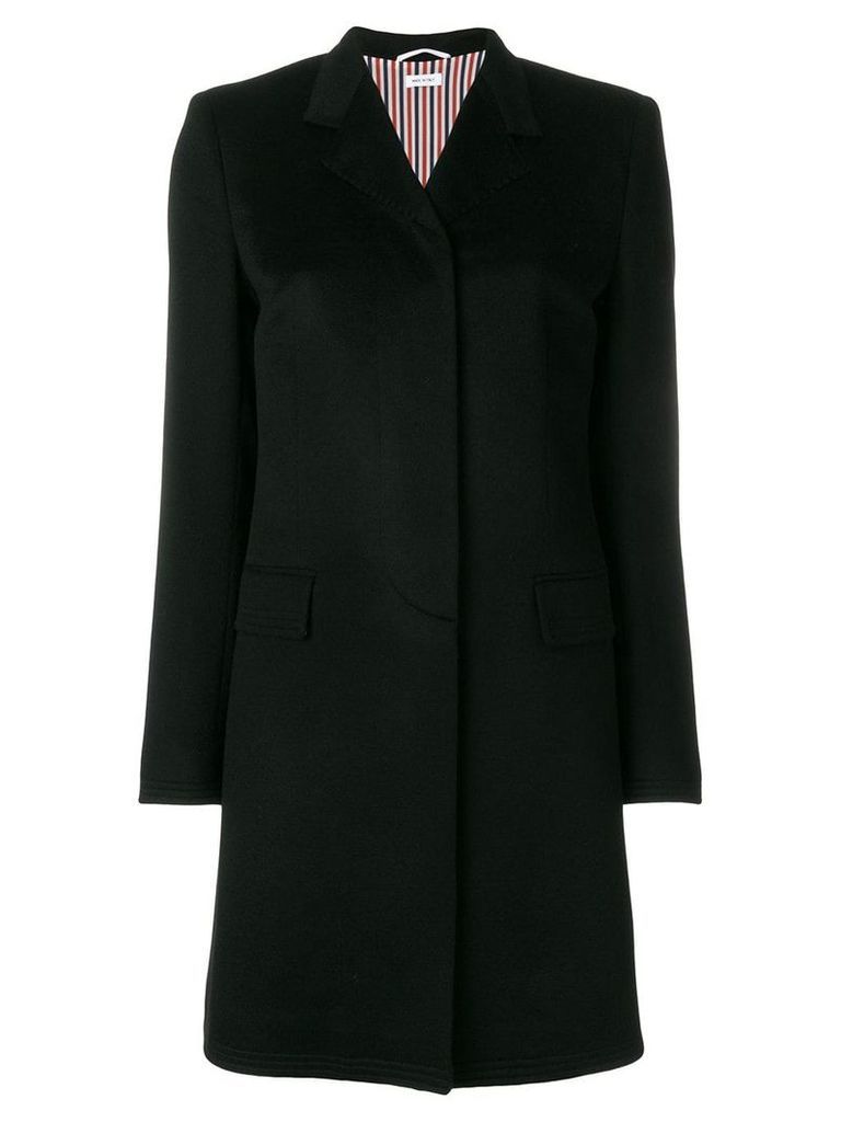 Thom Browne Bow Back Cashmere Chesterfield Overcoat - Black