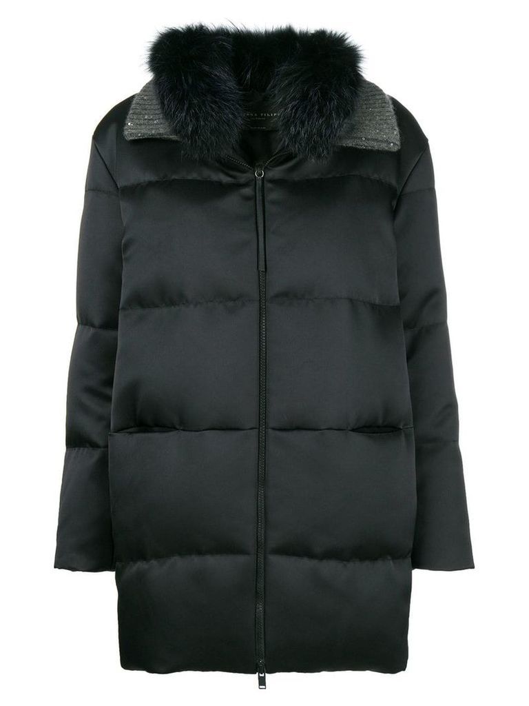 Fabiana Filippi padded zipped coat - Black