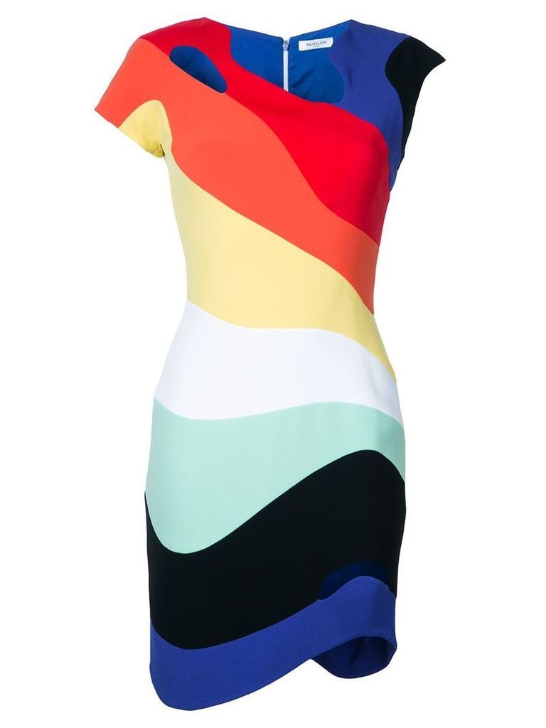 Mugler rainbow wave bodycon dress - Multicolour