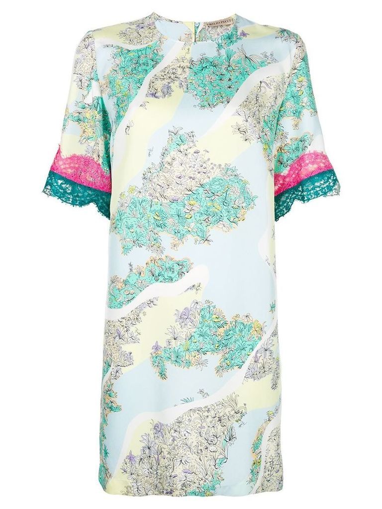 Emilio Pucci lace insert T-shirt dress - Multicolour