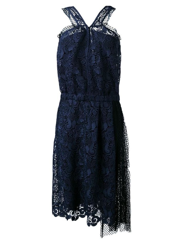 Nº21 lace and net sleeveless dress - Blue
