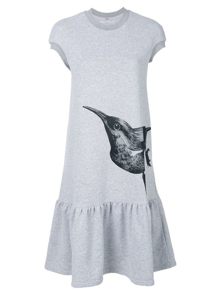 Ioana Ciolacu bird print T-shirt dress - Grey