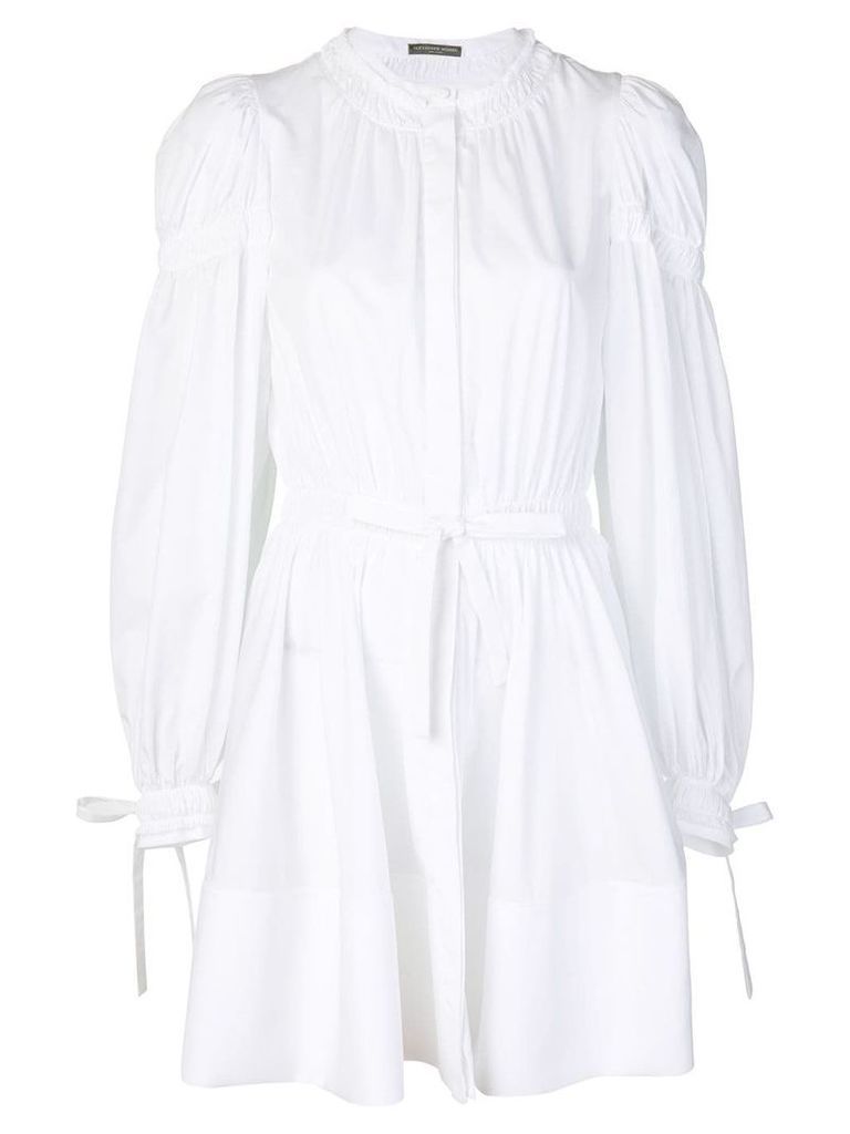 Alexander McQueen gathered sleeve dress - White