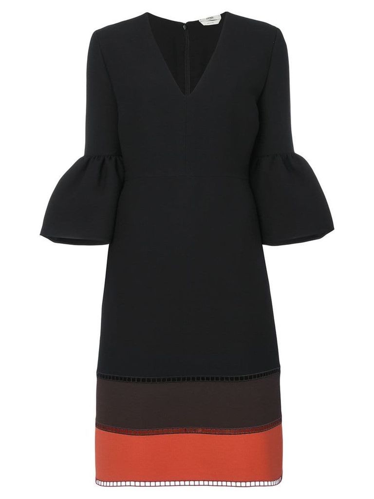 Fendi contrast panelled dress - Black