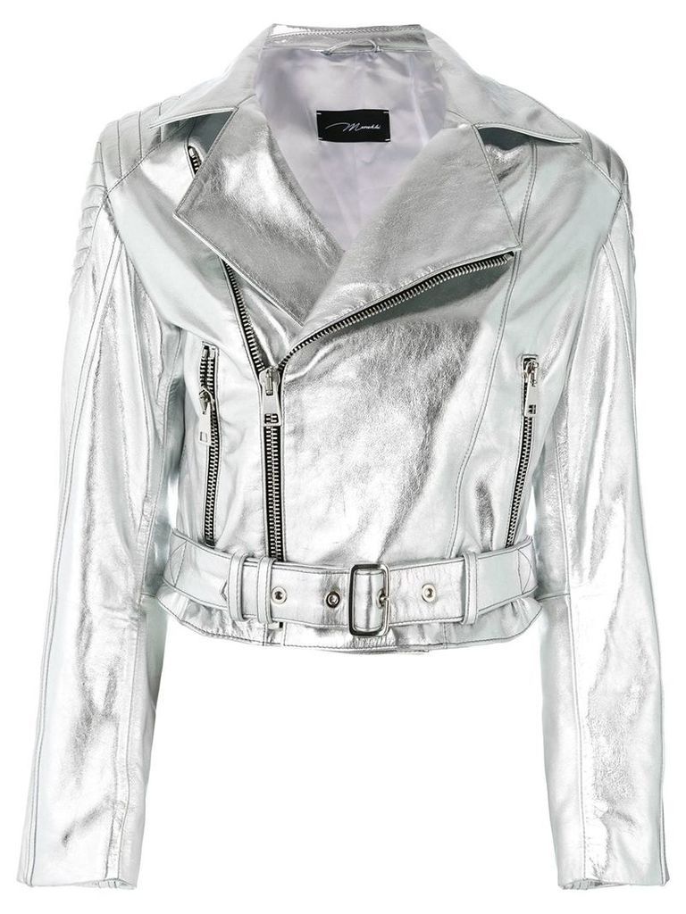 Manokhi leather biker jacket - Metallic
