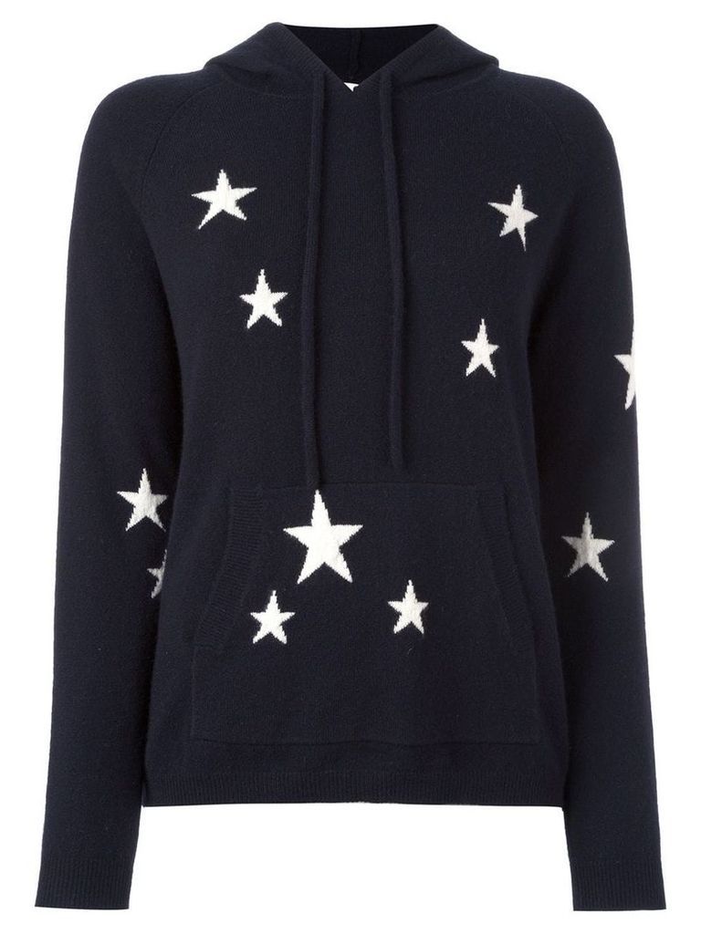 Chinti and Parker cashmere star intarsia hooded sweater - Blue