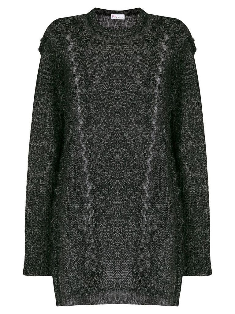 Red Valentino open cable knit sweater - Black