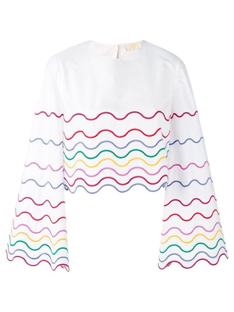 Sara Battaglia wave patterned blouse - White