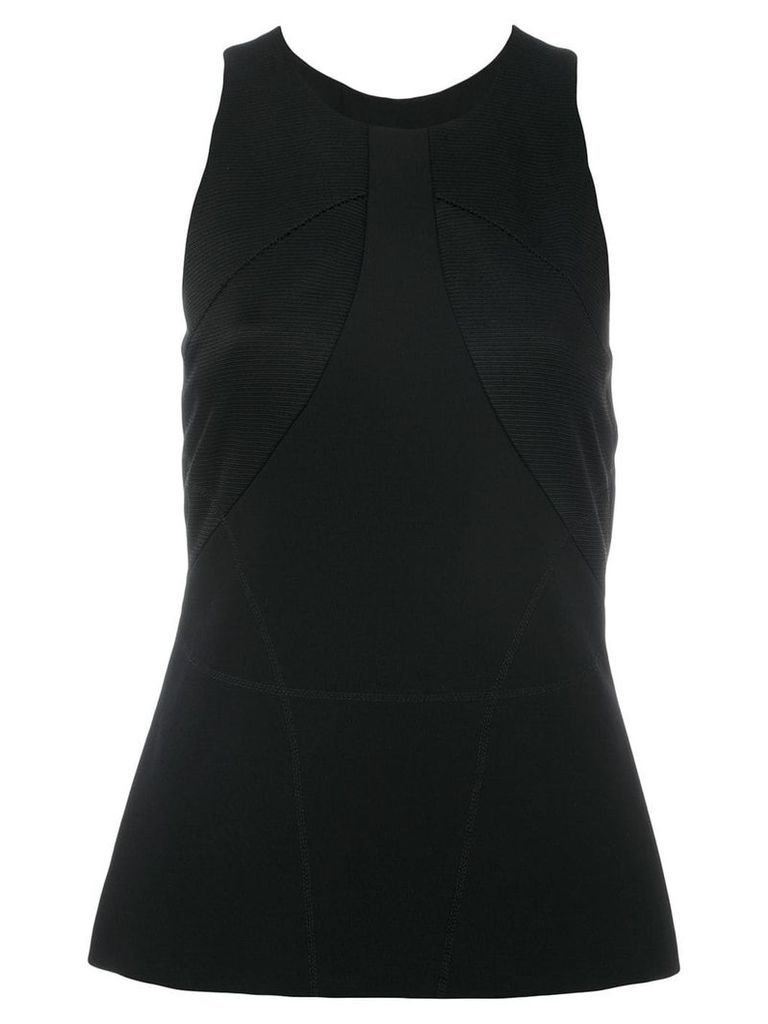Versace satin-panelled crepe top - Black