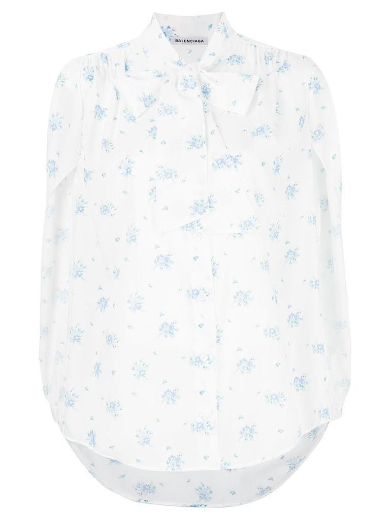Balenciaga floral short sleeved shirt - White
