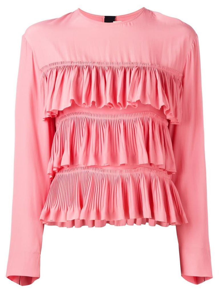 Marni ruffled long-sleeve blouse - PINK
