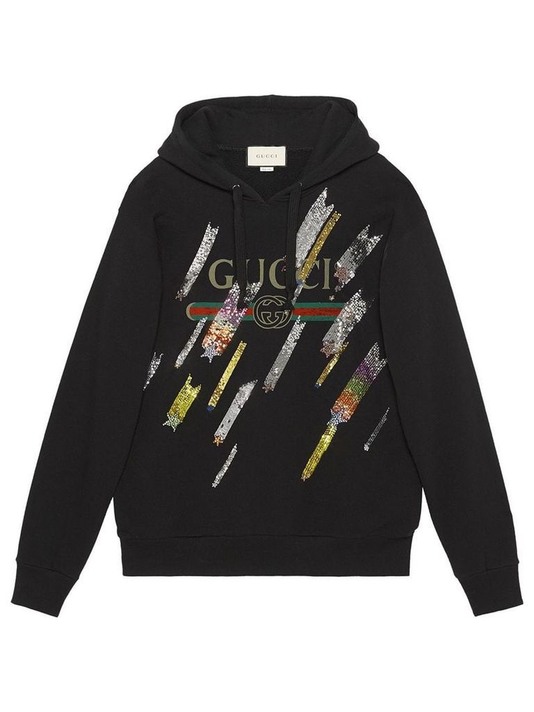 Gucci Gucci logo sweatshirt with shooting stars - Black