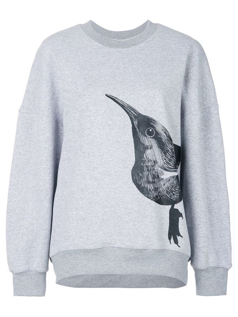 Ioana Ciolacu bird print sweater - Grey