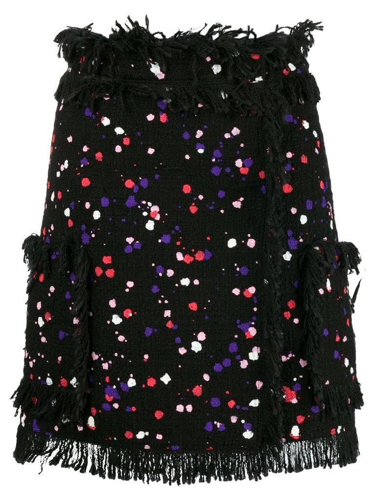 MSGM paint-splattered wrap skirt - Black