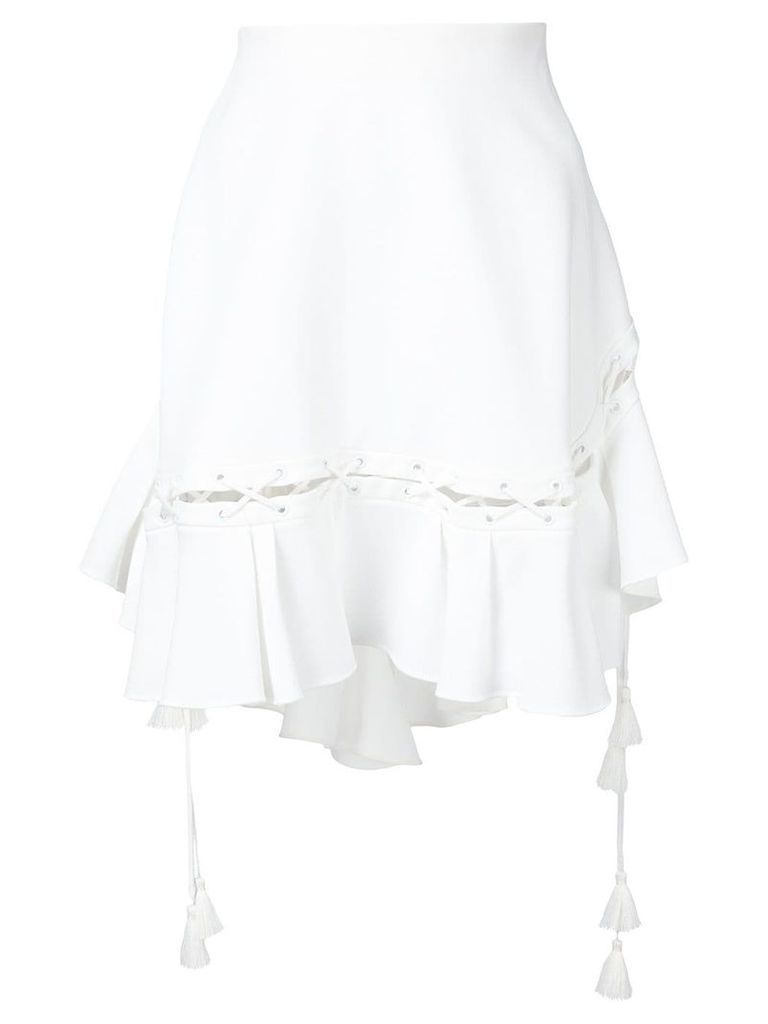 Chloé laced up ruffle hem skirt - White