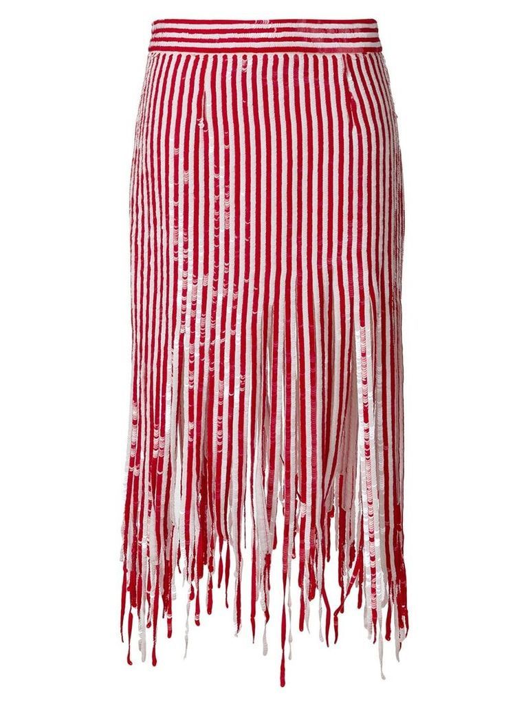 Monse mid-length fringed skirt - Red