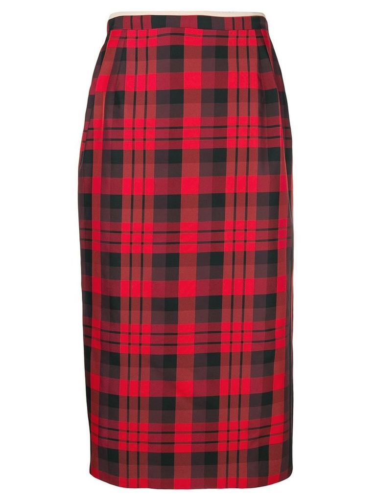 Nº21 tartan midi pencil skirt - Red