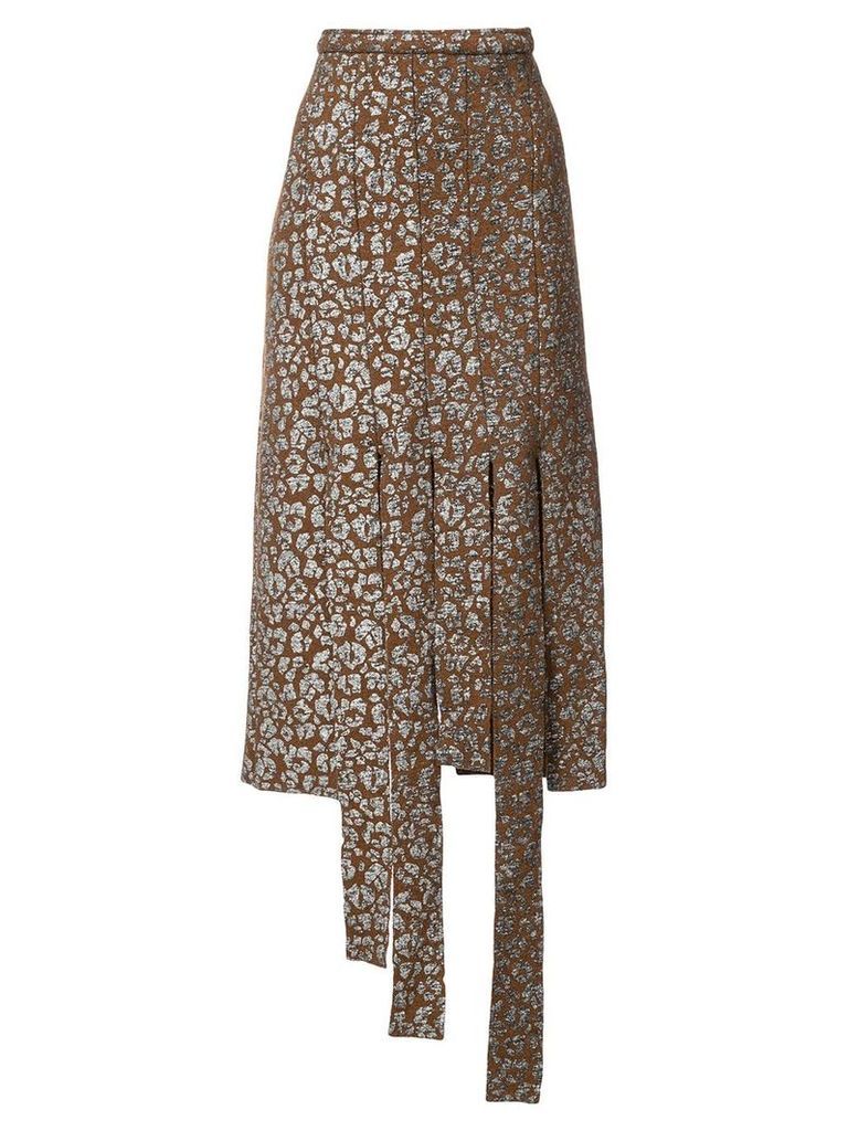 Barbara Bologna leopard print cut strip skirt - Brown