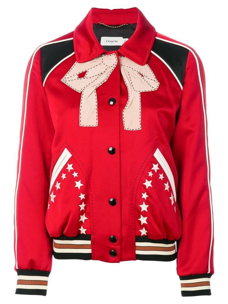 Coach classic collar bomber jacket - Red