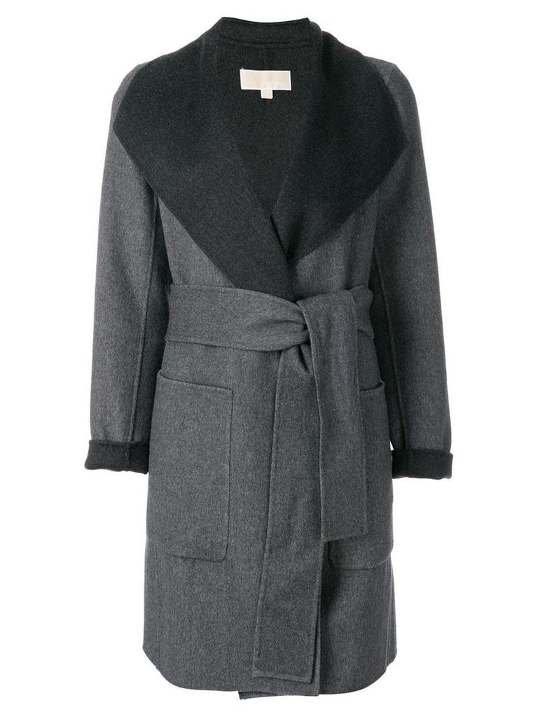 Michael Michael Kors belted contrast coat - Grey