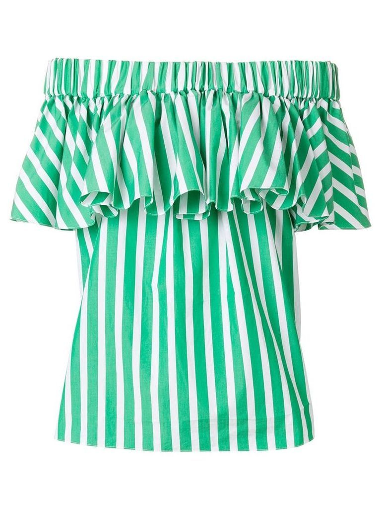 Maison Rabih Kayrouz striped off-shoulder blouse - Green