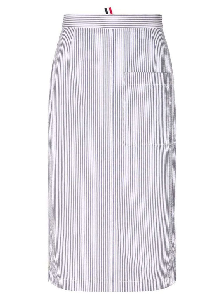 Thom Browne striped straight skirt - Blue