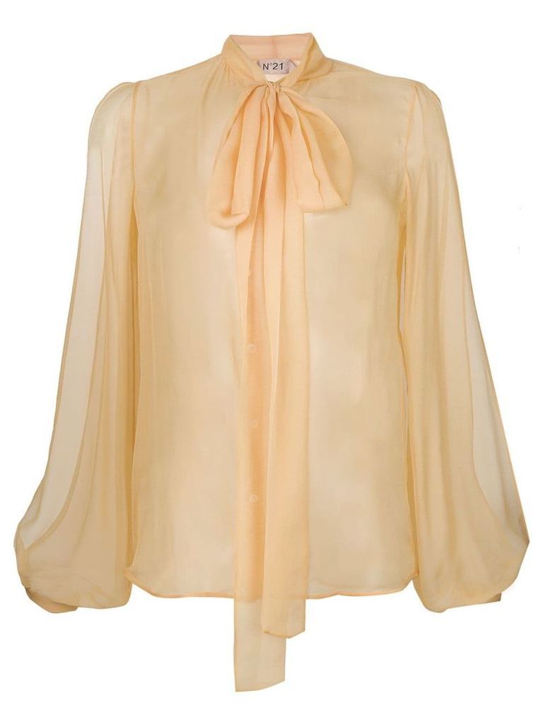 Nº21 pussy-bow blouse - Yellow