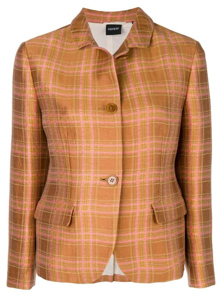 Aspesi plaid shirt jacket - Brown