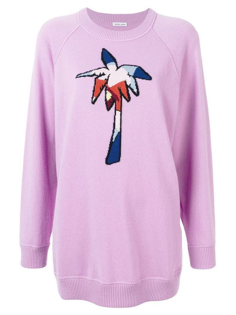 Tomas Maier palm tree embroidered sweater - PINK