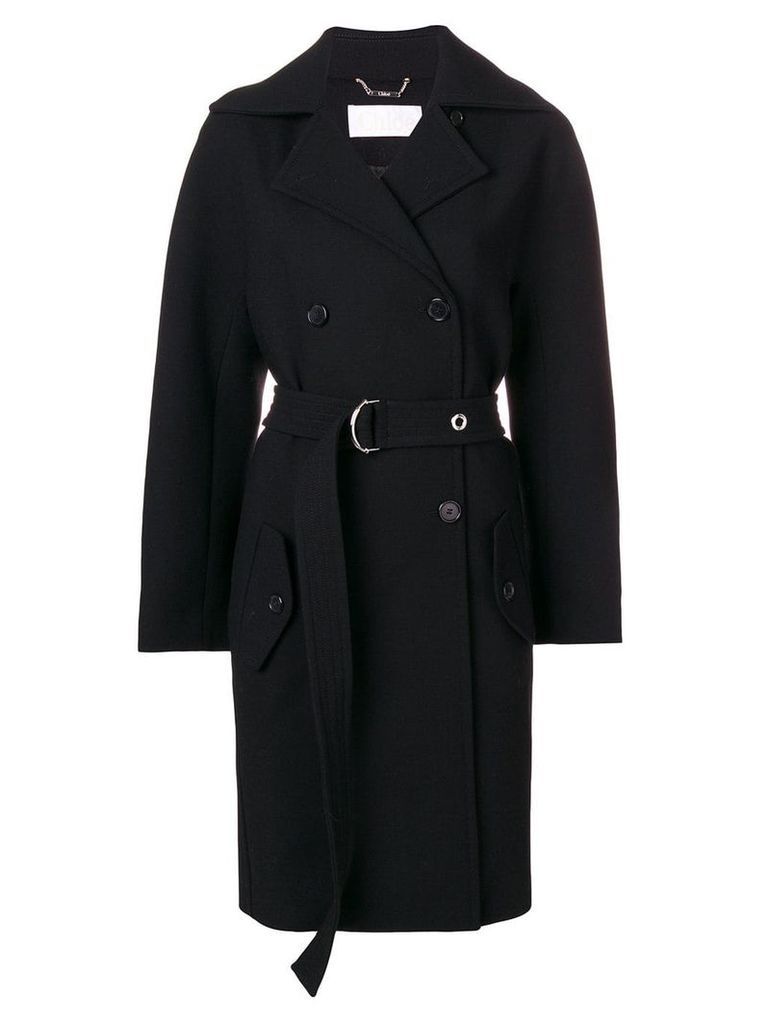Chloé belted double-breasted coat - Black