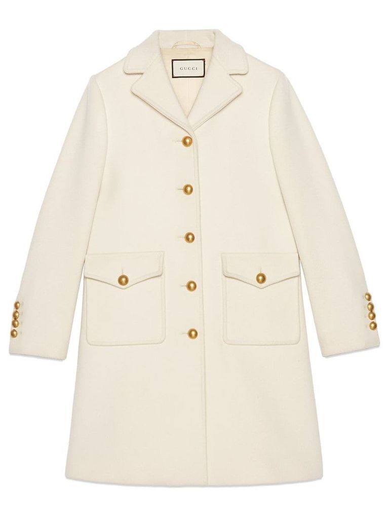 Gucci Wool coat with Double G - White