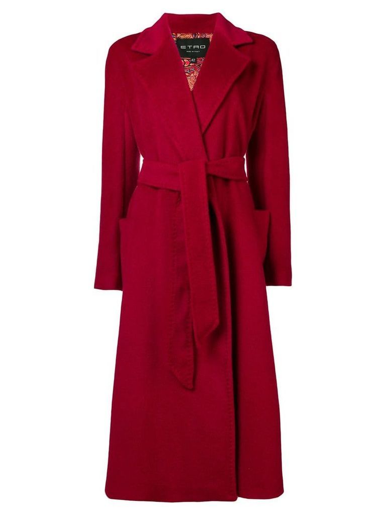 Etro Opal belted coat - Red