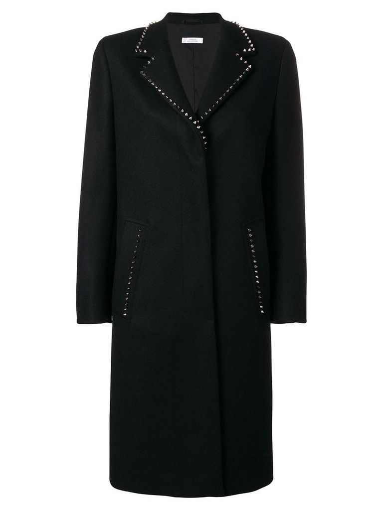 Versace Collection studded single breasted coat - Black