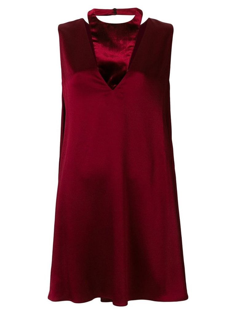 Valentino plunge-neck shift dress - Red