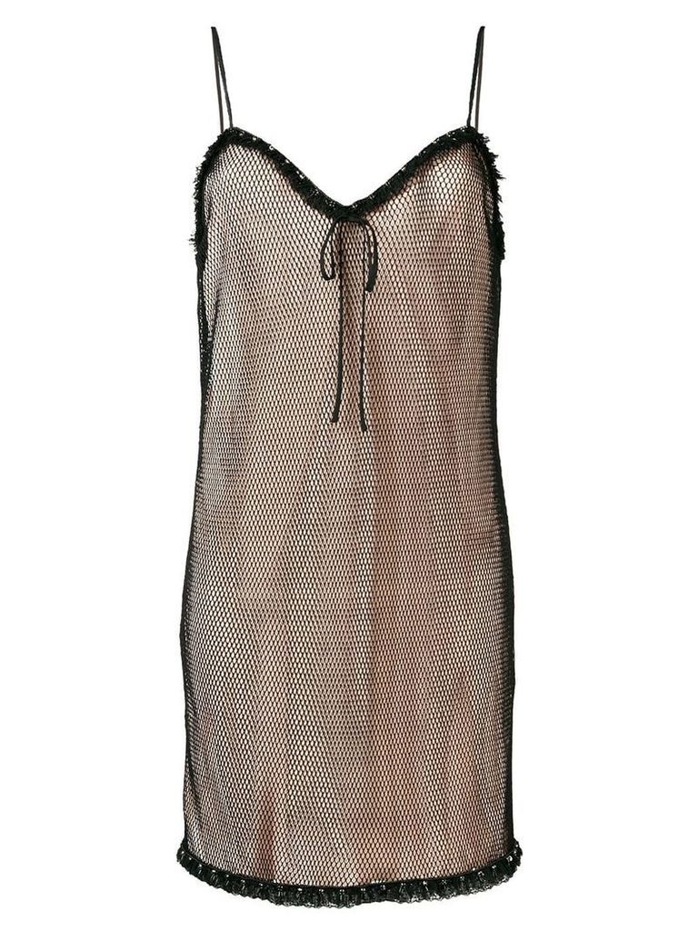 Miu Miu layered mesh cami dress - Black