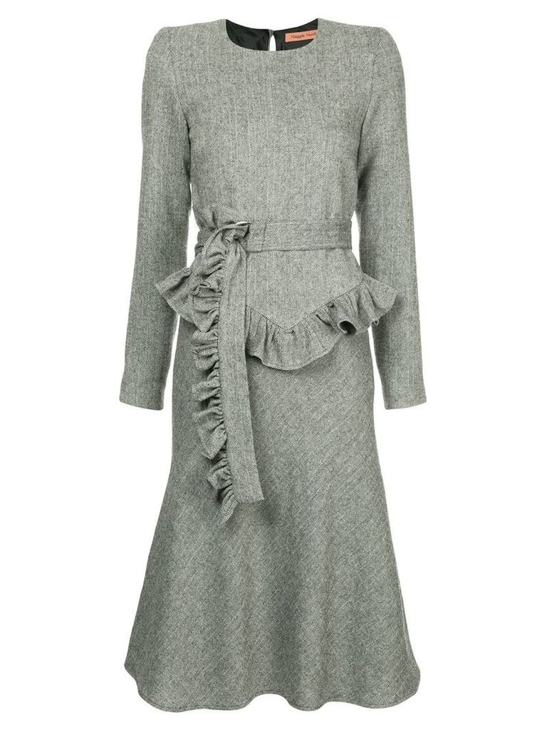 Maggie Marilyn belted herringbone dress - Grey