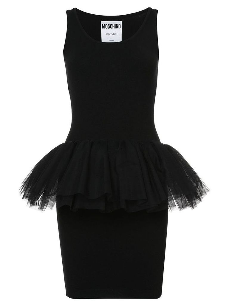 Moschino tulle detail fitted dress - Black