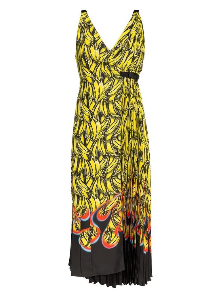 Prada sleeveless banana flame print dress - Yellow
