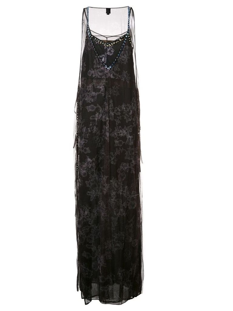 Vera Wang crystal embellished tulle gown - Black