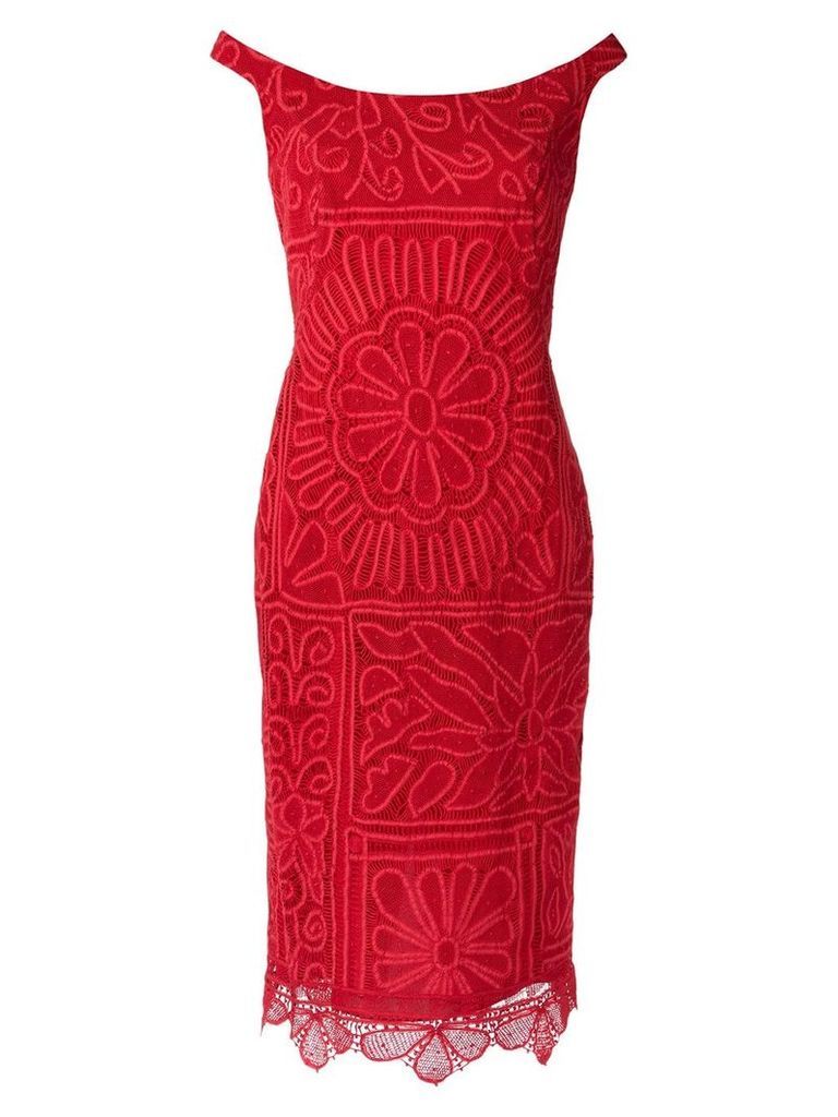 Martha Medeiros lace midi dress - Red