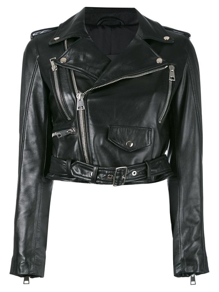 Manokhi zipped biker jacket - Black
