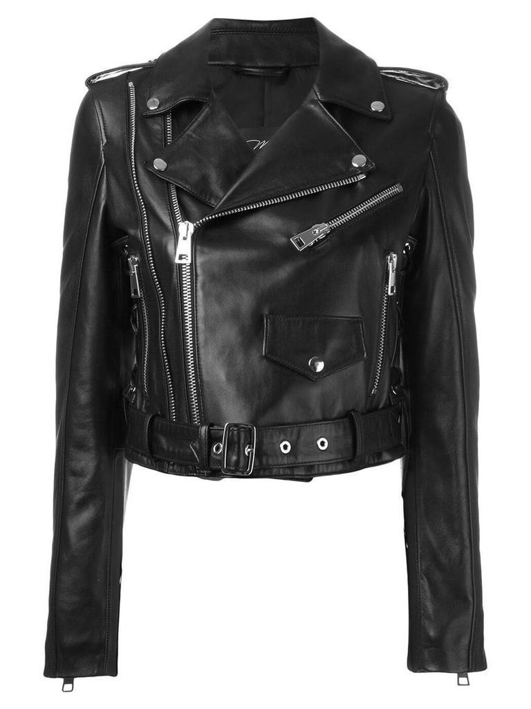 Manokhi cropped biker jacket - Black
