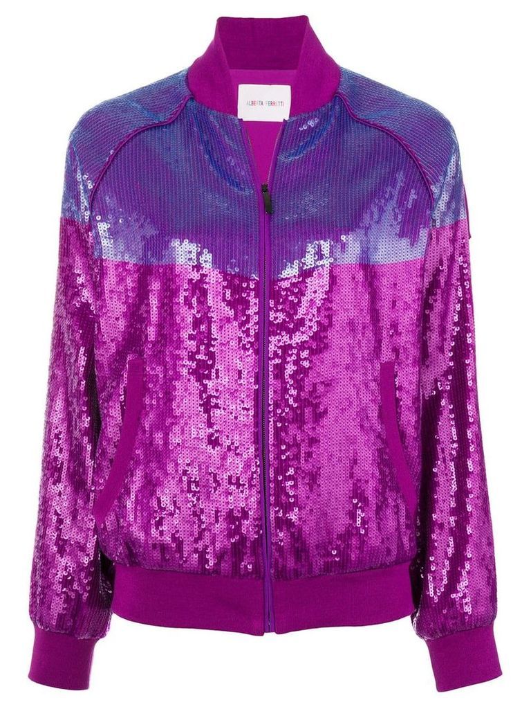 Alberta Ferretti sequins embellished bomber jacket - PINK
