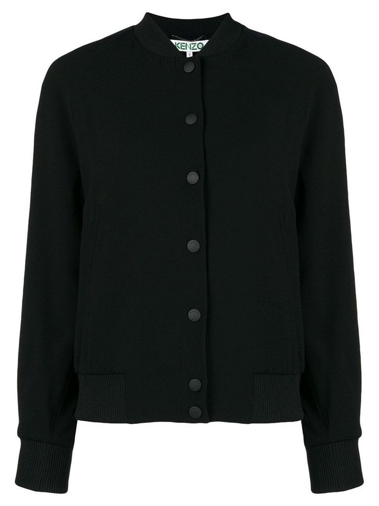 Kenzo logo embroidered bomber jacket - Black