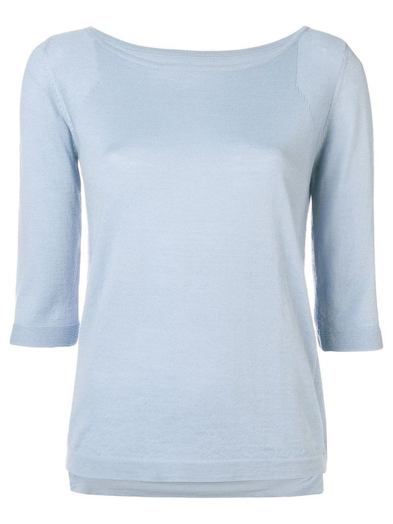Sottomettimi 3/4 sleeves round-neck pullover - Blue