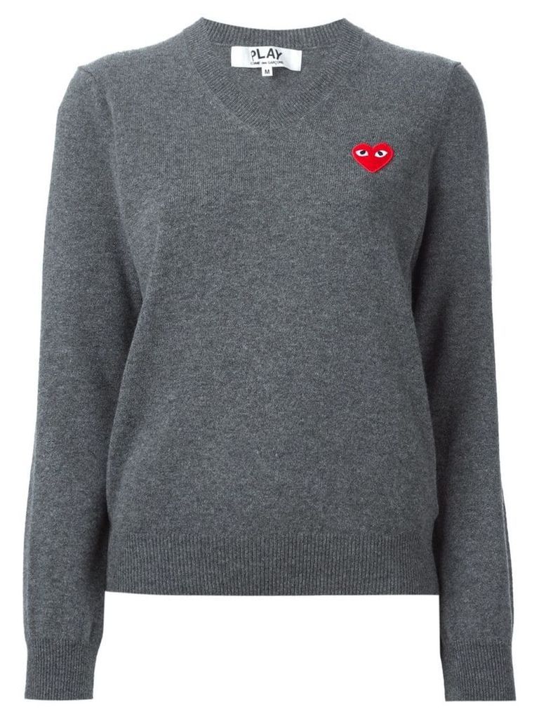 Comme Des Garçons Play embroidered heart sweater - Grey